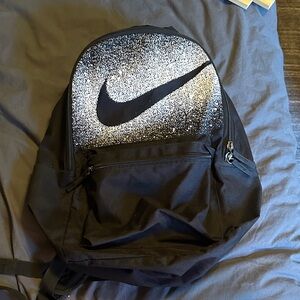 Nike Heritage Rebel Black Backpack with White Speckle Swoosh